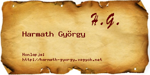 Harmath György névjegykártya